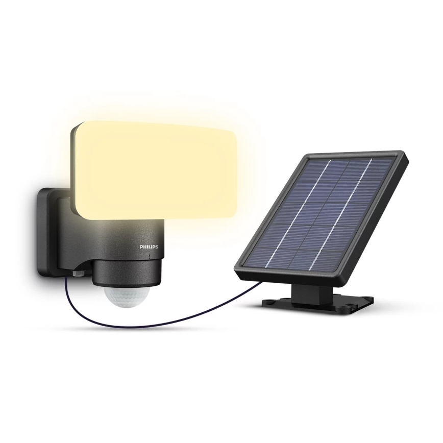 Philips - Applique murale solaire avec détecteur TYLUS LED/6W/3,7V 2600 mAh 3000K IP44