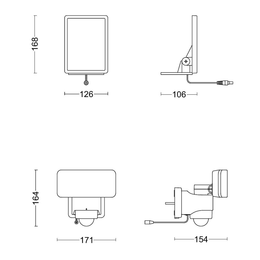 Philips - Applique murale solaire avec détecteur TYLUS LED/6W/3,7V 2600 mAh 5000K IP44