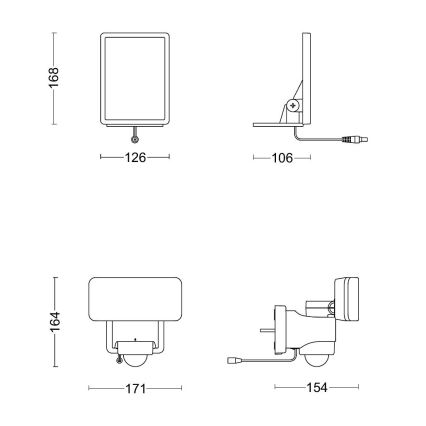 Philips - Applique murale solaire avec détecteur TYLUS LED/6W/3,7V 2600 mAh 5000K IP44