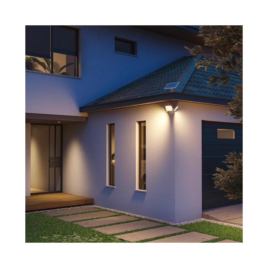 Philips - Applique murale solaire LED avec capteur ZYREN LED/24,5W/3,7V 2600 mAh 3000K IP65 blanche