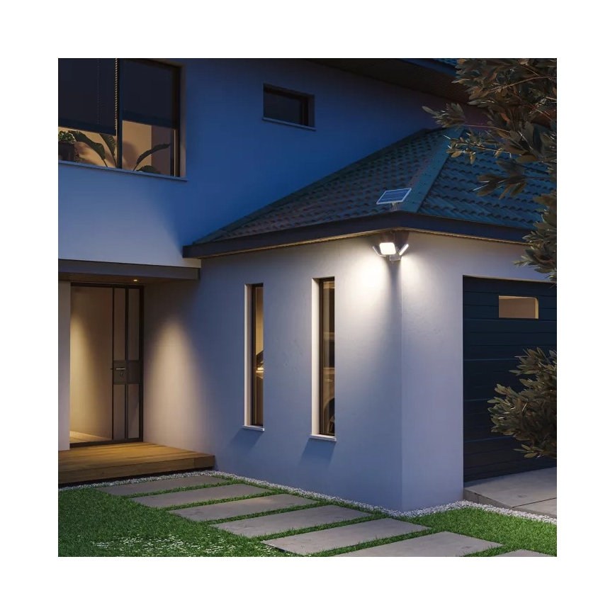 Philips - Applique murale solaire LED ZYREN avec capteur LED/24,5W/3,7V 2600 mAh 5000K IP65 blanche