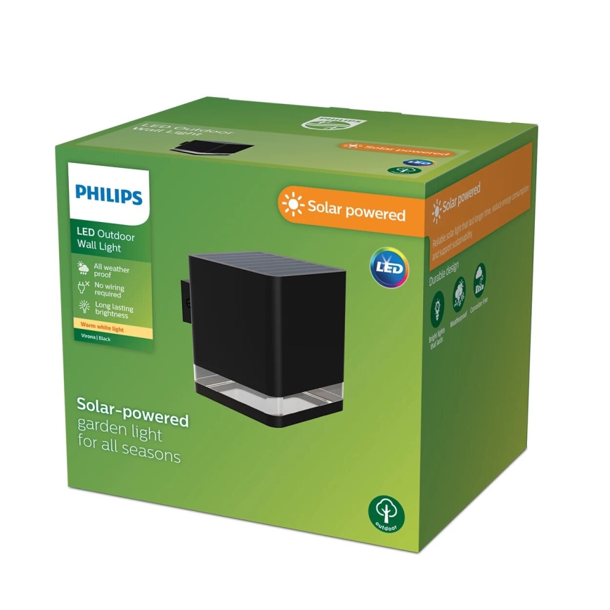 Philips - Applique murale solaire VIRONA LED/1,8W/3,7V 2600 mAh 2700K IP44