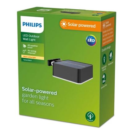 Philips - Applique murale solaire VYNCE LED/1,5W/3,7V 1500 mAh IP44