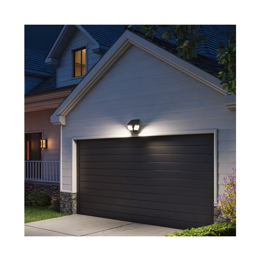Philips - Applique murale solaire LED avec capteur ZYREN LED/24,5W/3,7V 2600 mAh 5000K IP65 noire