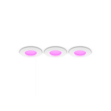 Philips - LOT DE 3 spots encastrés LED RGBW dimmables pour salle de bains Hue SLIM LED/8,3W/230V 1000-20000K blancs P44