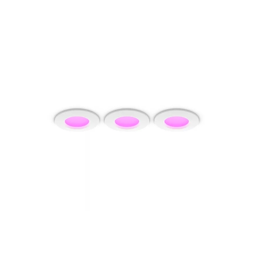 Philips - LOT DE 3 spots encastrés LED RGBW dimmables pour salle de bains Hue SLIM LED/8,3W/230V 1000-20000K blancs P44