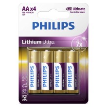 Philips FR6LB4A/10 - 4 pc Pile lithium AA LITHIUM ULTRA 1,5V 2400mAh