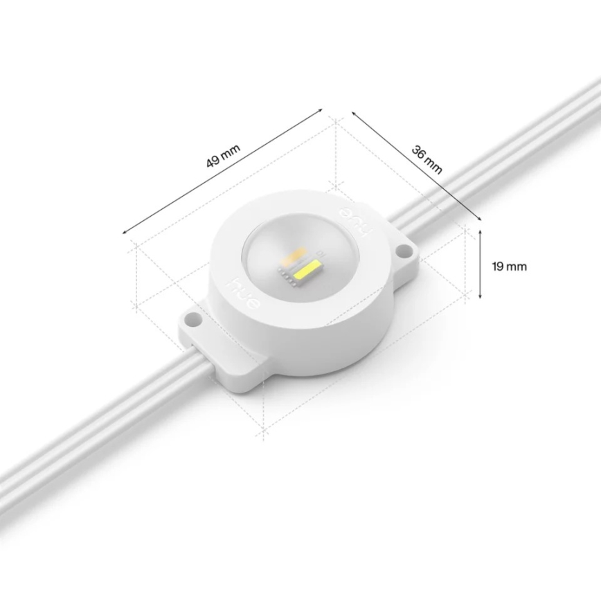 Philips - Rallonge de guirlande d'extérieur LED RGBW Hue FESTAVIA, dimmable, 16 LED, 9 m, 1000–20000 K, IP65