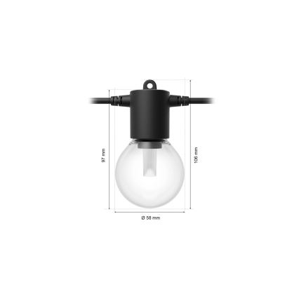 Philips - Guirlande d'extérieur LED RGBW dimmable Hue FESTAVIA 20xLED 14m IP65
