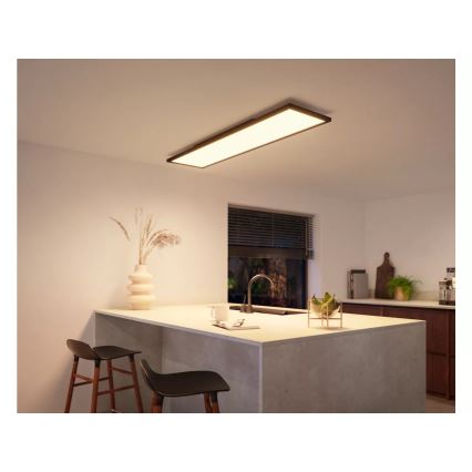 Philips - Plafonnier LED dimmable Hue AURELLE LED/39W/230V 2200-6500K 120x30 cm noir