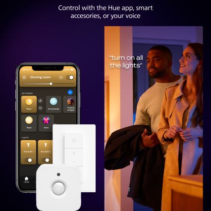 Philips - Plafonnier LED dimmable Hue AURELLE LED/39W/230V 2200-6500K 120x30 cm noir