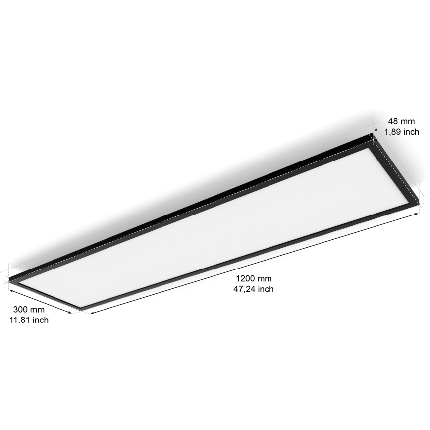 Philips - Plafonnier LED dimmable Hue AURELLE LED/39W/230V 2200-6500K 120x30 cm noir
