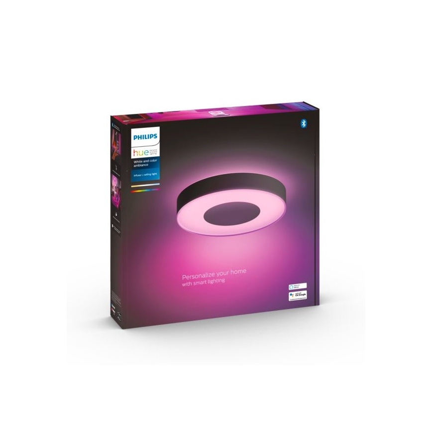 Philips - LED RVB Plafonnier à intensité variable Hue INFUSE LED/52,5W/230V 2000-6500K Ø 425 mm noir