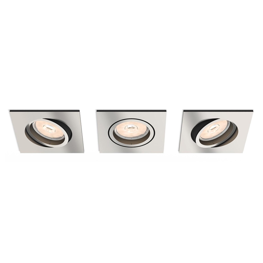 Philips - LOT DE 3 spots encastrables LED RGBW dimmables DONEGAL 3xGU10/4,8W/230V + télécommande