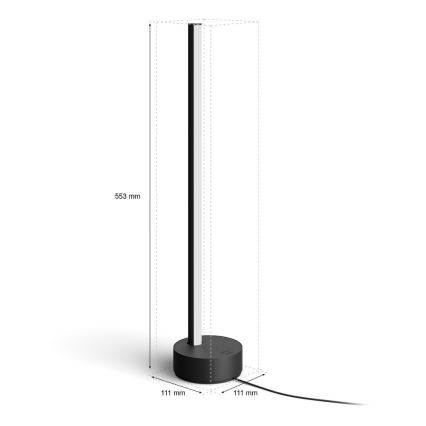 Philips - Lampe de table à intensité variable LED RGB Hue SIGNE LED/12W/230V 2000-6500K noire