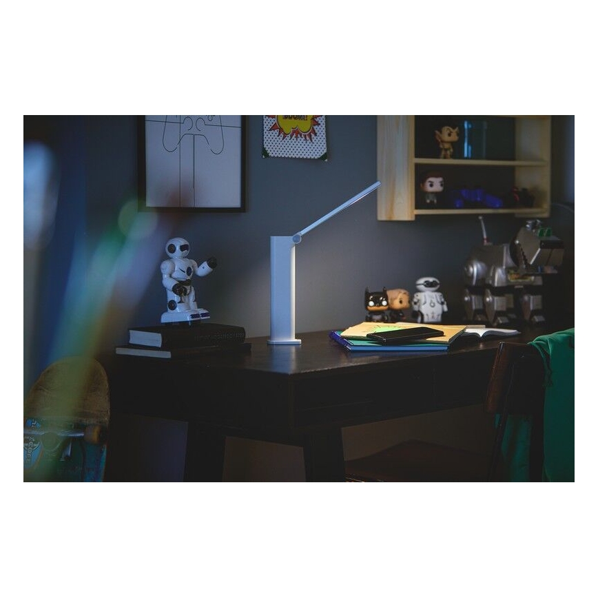 Philips - Lampe de table tactile à intensité variable AMBER LED/5W/5V 1800 mAh blanc