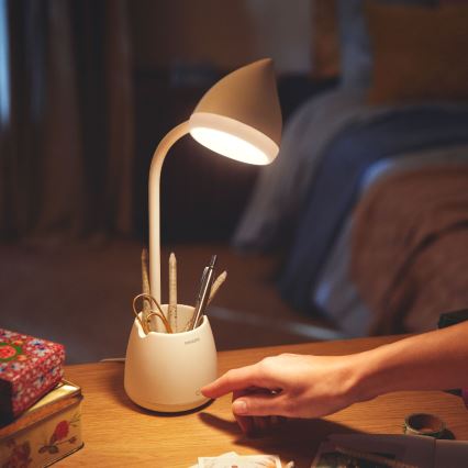 Philips - Lampe de table tactile LED à intensité variable HAT LED/4,5W/5V 3000/4000/5700K CRI 90