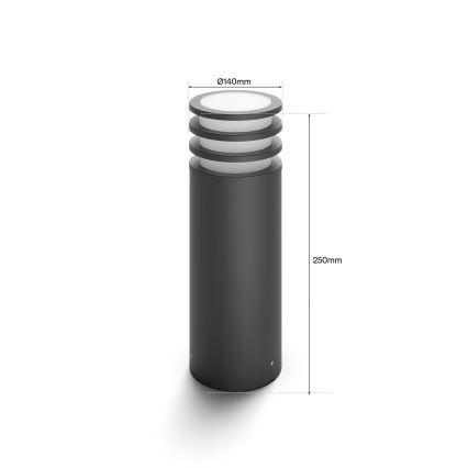 Philips - Lampe d'extérieur LED RVB dimmable Hue LUCCA 1xE27/8,1W/230V 25 cm 1000-20000K IP44