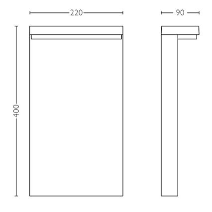 Philips - Lampe extérieure BUSTAN LED/3,8W/230V 2700K 40 cm IP44