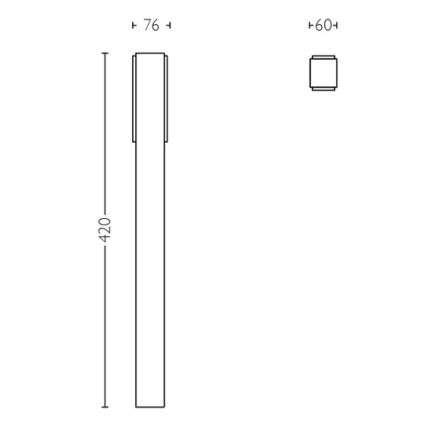 Philips - Lampe extérieure STRATOSPHERE LED/3,8W/230V 42 cm 2700K IP44