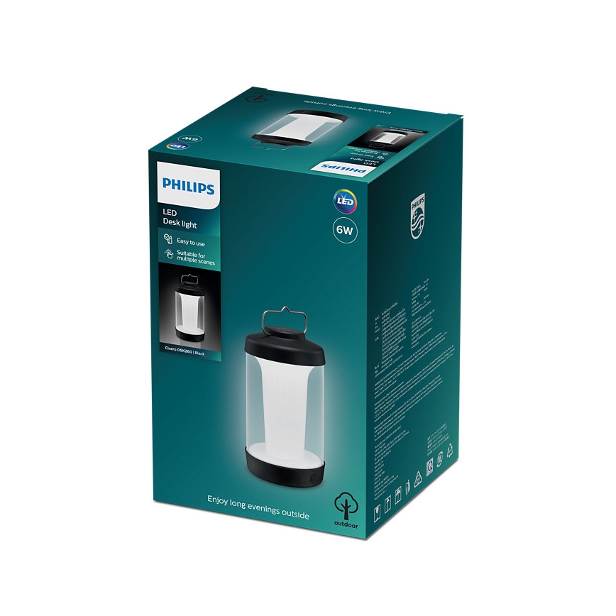 Philips - Lampe portable à intensité variable CICERO LED/6W/5V 4000 mAh IP54