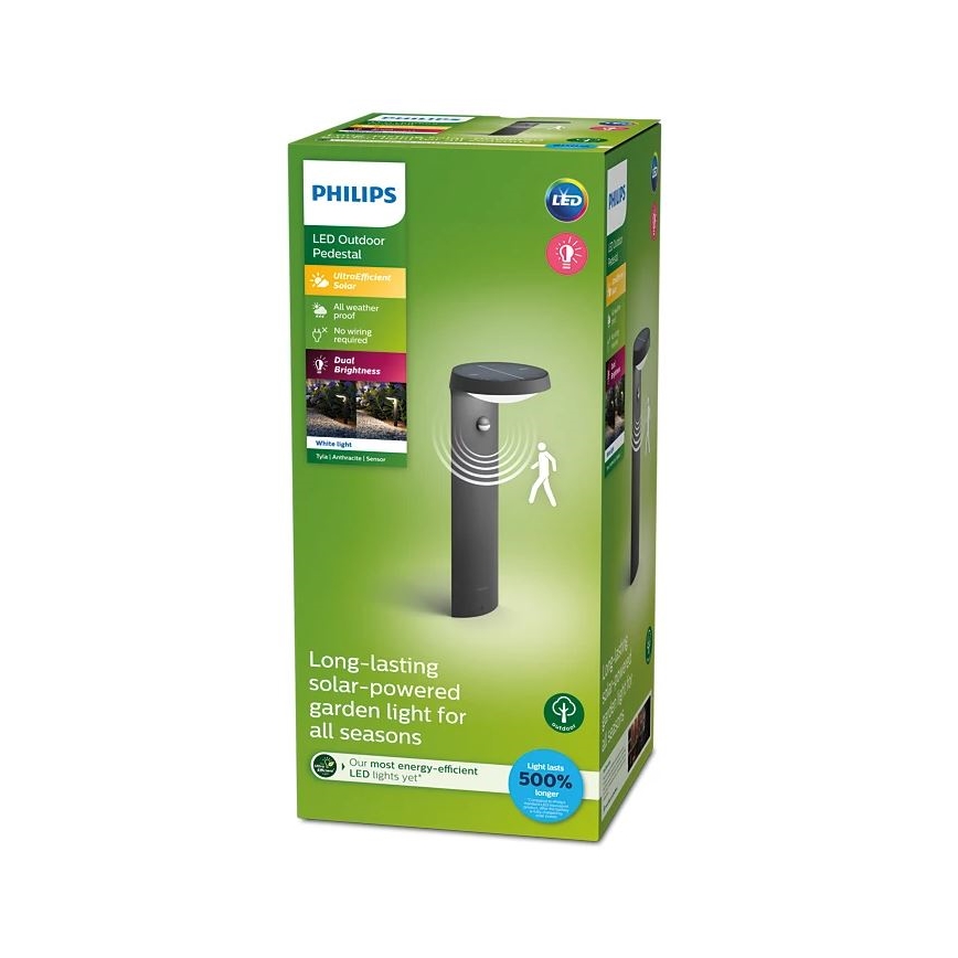 Philips - Lampe solaire avec détecteur LED/1,2W/4V 3000K IP44