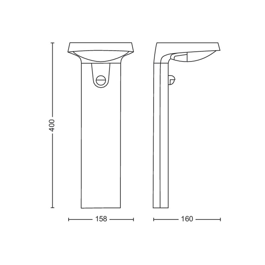 Philips - Lampe solaire avec détecteur LED/1,2W/4V 3000K IP44