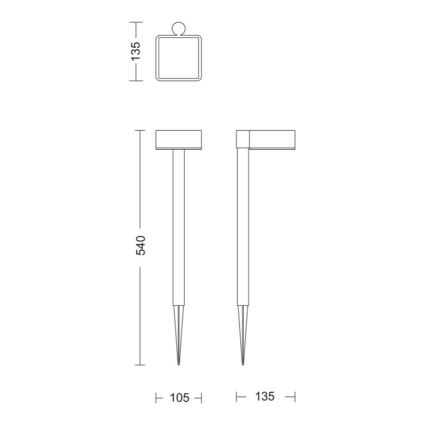 Philips - Lampe solaire VYNCE LED/1,5W/3,7V 1500 mAh IP44