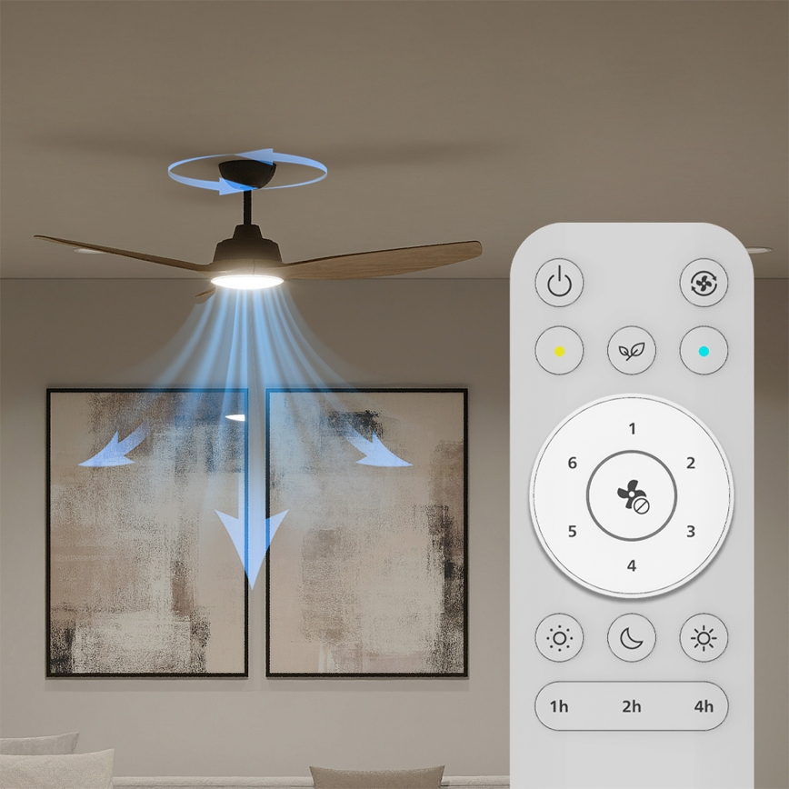 Philips - Ventilateur de plafond LED dimmable OLAS LED/24W/230V Ø 132 cm noir/marron + télécommande