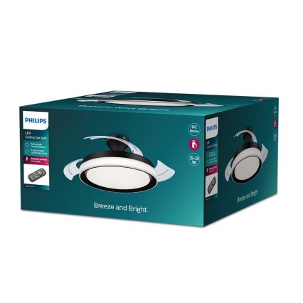 Philips - Plafonnier LED avec ventilateur BLISS LED/35W/230V 5500/4000/2700K noir + télécommande