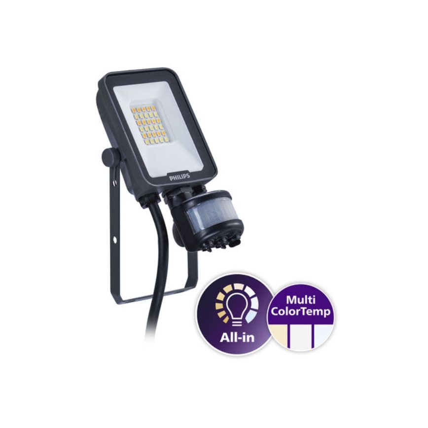 Philips - Projecteur LED LEDINAIRE ALL-IN avec capteur de mouvement et capteur crépusculaire LED/10W/230V 3000/4000/6500K IP65