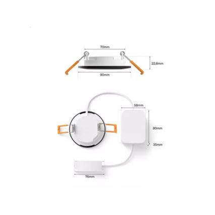 Philips - LED RGBW dimmable spot encastré pour salle de bains Hue SLIM LED/8,3W/230V 1000-20000K noir P44