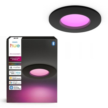 Philips - LED RGBW dimmable spot encastré pour salle de bains Hue SLIM LED/8,3W/230V 1000-20000K noir P44