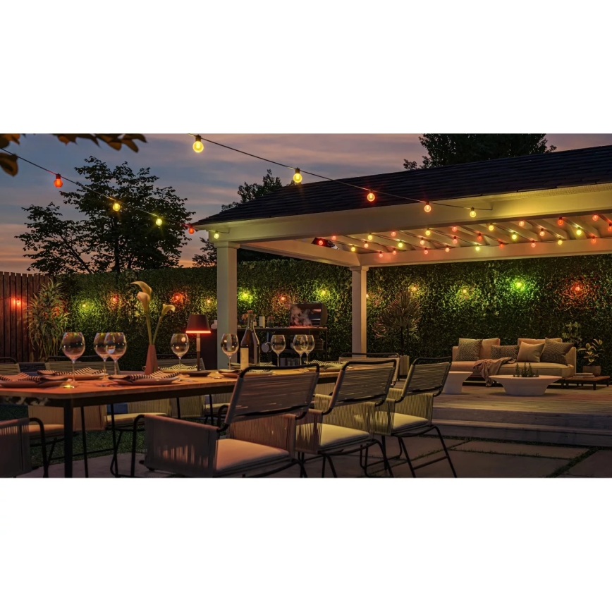 Philips - Hue FESTAVIA Guirlande d'extension d'extérieur dimmable LED RGBW, 10 LED, 7 m, IP65