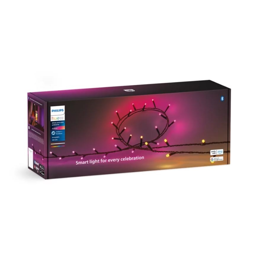Philips - Guirlande d'extérieur dimmable LED RGBW HUE WHITE AND COLOR AMBIANCE 500 LEDs 44,4 m 2000–6500 K IP54