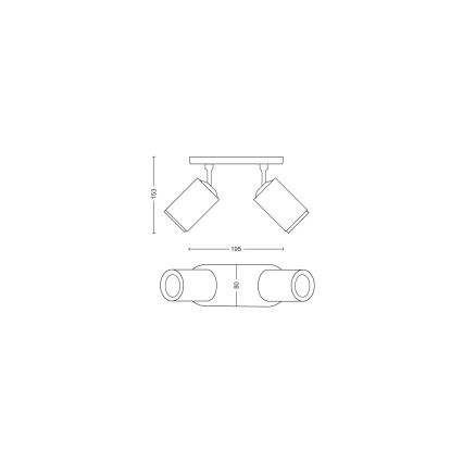 Philips - LED RGBW Spot à intensité variable Hue FUGATO 2xGU10/4,2W/230V 2000-6500K blanc