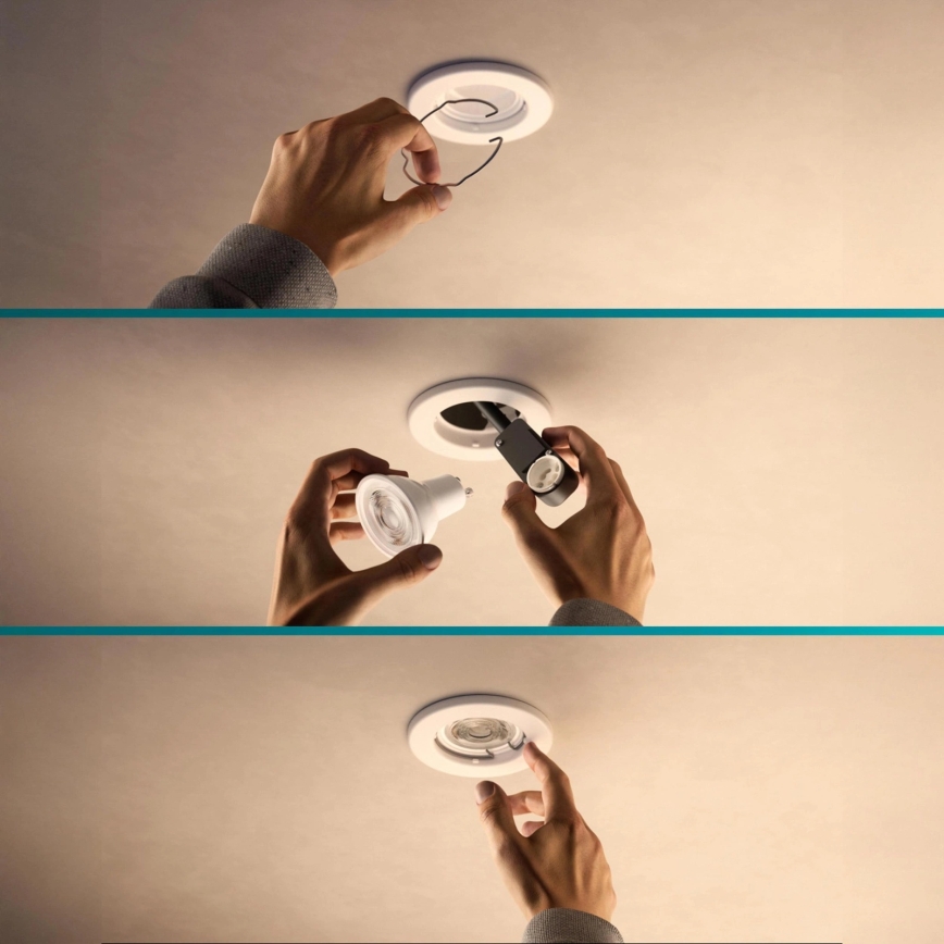 Philips - Spot encastré LED RGBW dimmable PERIDOT 1xGU10/6W/230V blanc + télécommande