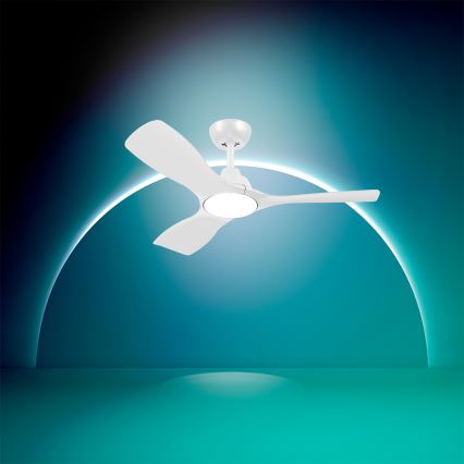Philips - Ventilateur de plafond LED dimmable OLAS LED/24W/230V Ø 106 cm blanc + télécommande