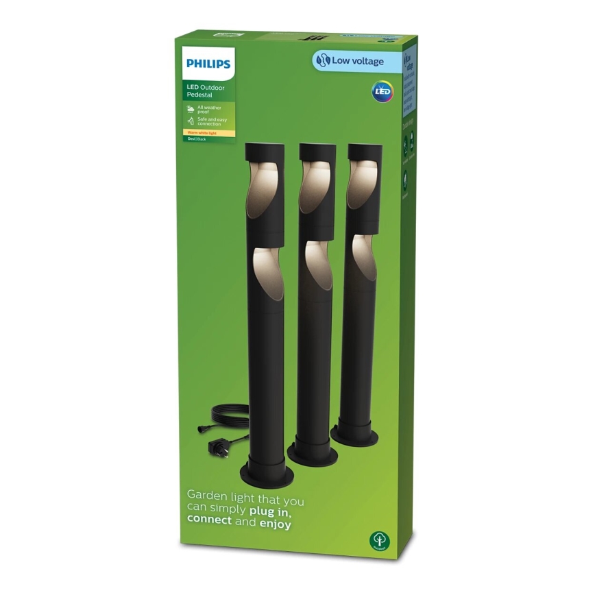 Philips - LOT 3x Lampe extérieure GARDENLINK DESI LED/1,5W/230V 2700K IP44