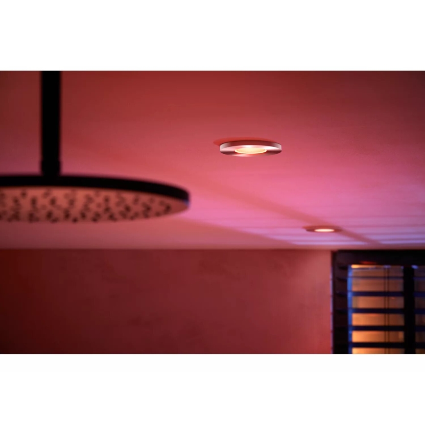 Philips - LOT 3x LED RGBW Spot encastrable salle de bain à intensité variable Hue XAMENTO 1xGU10/4,2W/230V IP44 2000-6500K