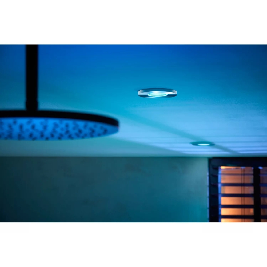 Philips - LOT 3x LED RGBW Spot encastrable salle de bain à intensité variable Hue XAMENTO 1xGU10/4,2W/230V IP44 2000-6500K