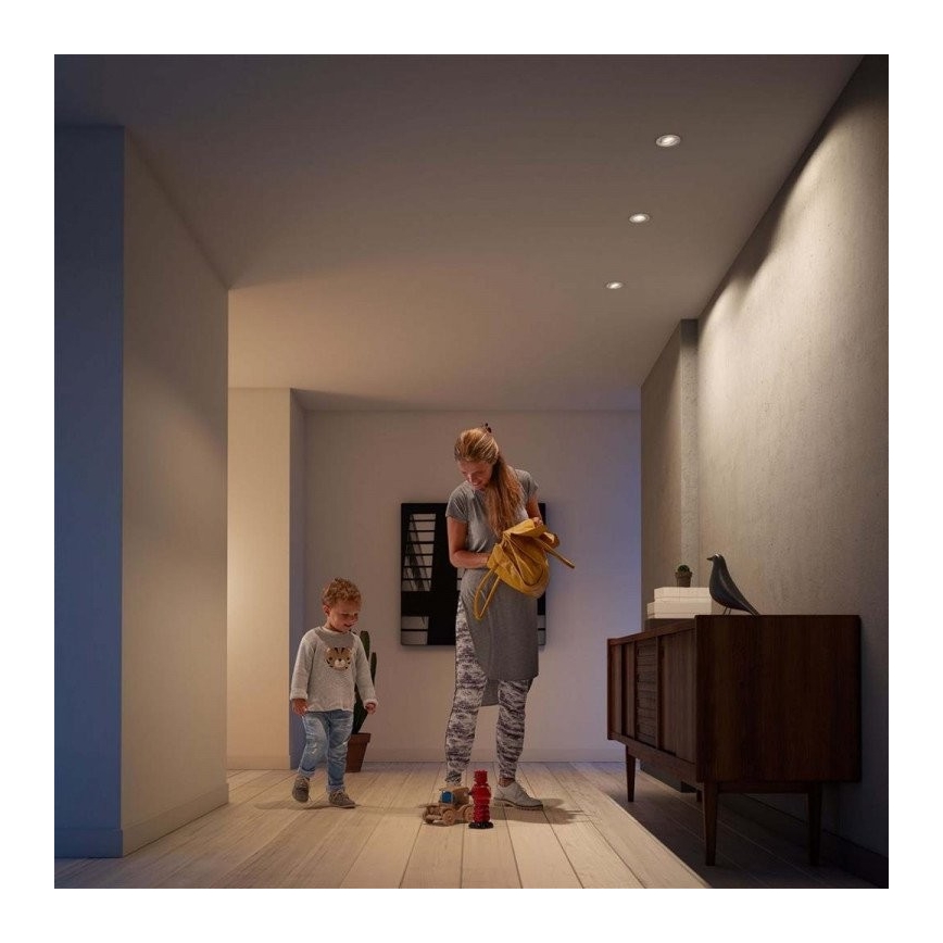 Philips - LOT 3x Luminaire encastrable à intensité variable SHELLBARK Warm Glow 1xLED/4,5W/230V 2200-2700K