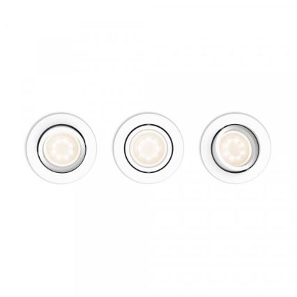 Philips - LOT 3x Luminaire encastrable à intensité variable SHELLBARK Warm Glow 1xLED/4,5W/230V 2200-2700K