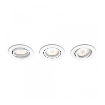 Philips - LOT 3x Luminaire encastrable à intensité variable SHELLBARK Warm Glow 1xLED/4,5W/230V 2200-2700K