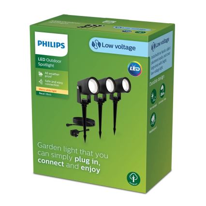 Philips - LOT 3x Luminaire extérieur GARDENLINK REUEL LED/1,5W/230V 2700K IP44