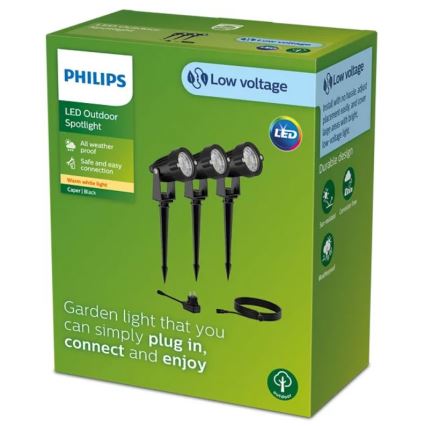 Philips - LOT 3x Spot extérieur CAPER LED/1,5W/24/230V IP44