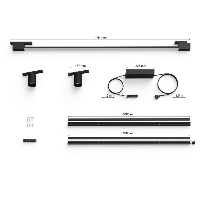 Philips - LOT 3xLED Luminaire LED à intensité variable pour système de rail Hue PERIFO LED/39,9W/230V 2000-6500K