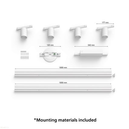 Philips  - LOT 4xLED RGB Luminaire à intensité variable pour système de rail Hue PERIFO LED RGB/20,8W/230V 2000-6500K