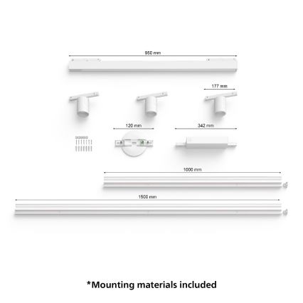 Philips - LOT 4xLED RGB Luminaire à intensité variable pour système de rail PERIFO LED RGB/44,6W/230V 2000-6500K