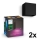 Philips - Lot de 2 appliques murales d'extérieur dimmables LED RGBW Hue RESONATE LED/8W/230V 2000-6500K IP44